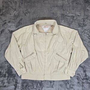 Vintage Neliface Casuals Bomber Style Jacket Size Large Beige Tan Cream